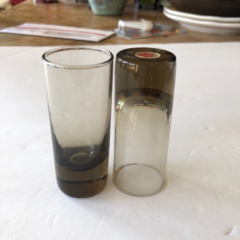 Vintage MCM Italian Brown Glass Shot Glasses